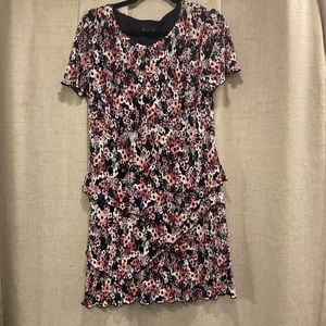 CONNECTED APPAREL Womens Blue Floral Short Sleeve Dress Size 8